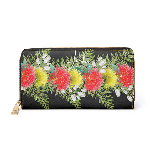Assorted Lehua Blossoms-Zippered Wallet